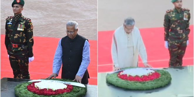শহীদ বুদ্ধিজীবীদের প্রতি রাষ্ট্রপতি ও প্রধান উপদেষ্টার শ্রদ্ধা