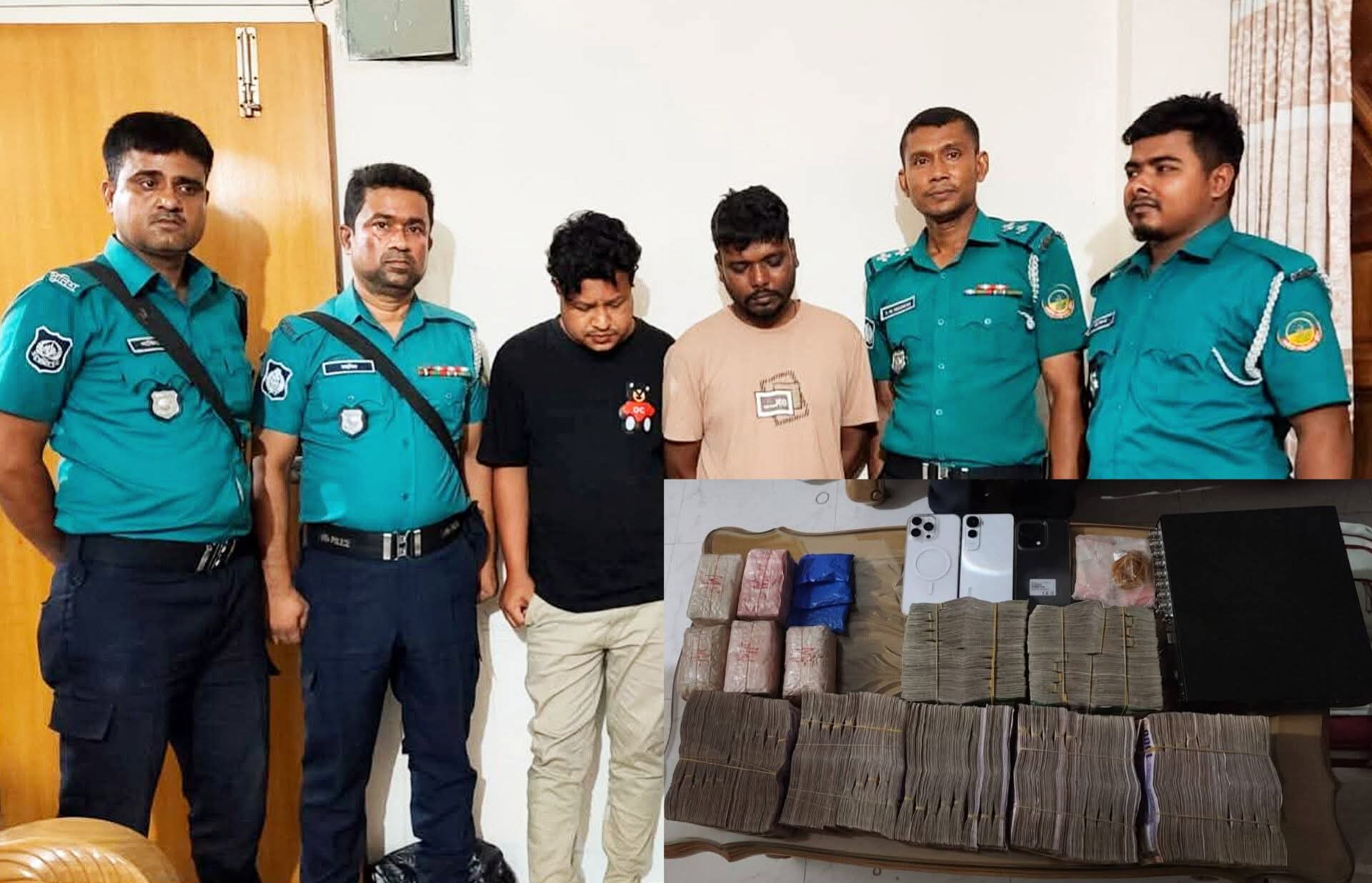 গাজীপুরে ৫৮ লাখ টাকা, সাড়ে দশ হাজার পিস ইয়াবাসহ আটক ২
