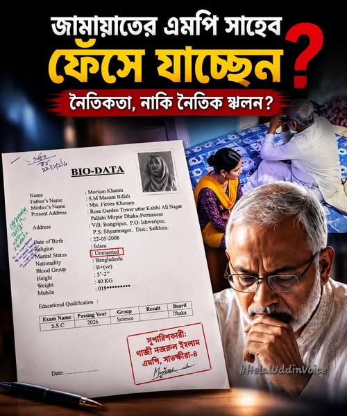 নৈতিক স্খলনের জালে জামায়াত এমপি গাজী নজরুল ইসলাম